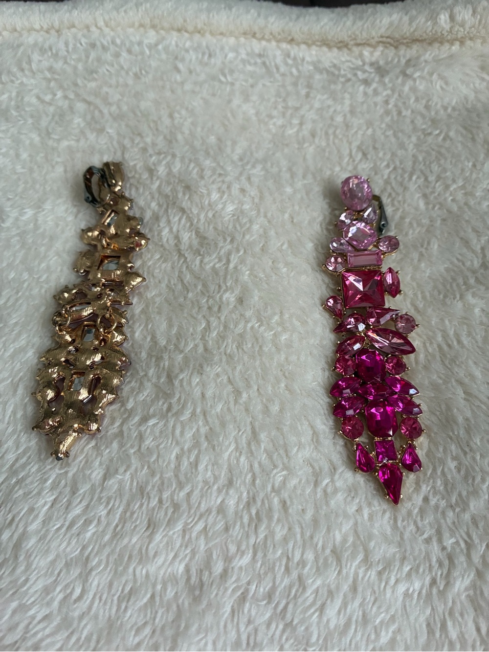 Pink Crystal Drop Statement Earrings - Women's Jewelry
